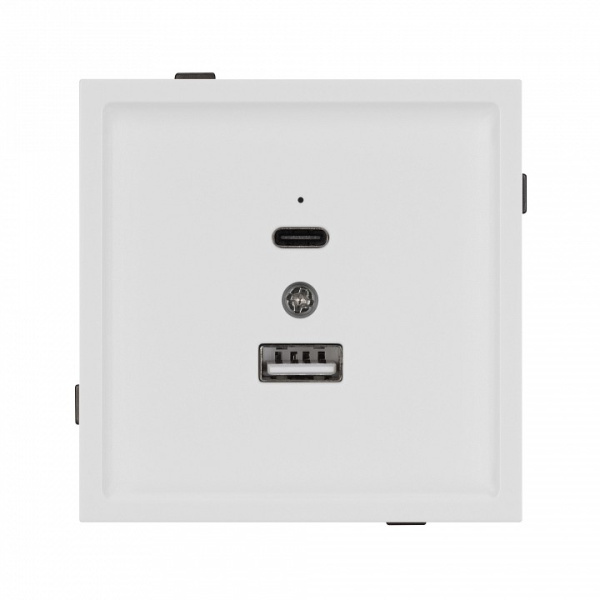 Розетка 2хUSB type A и C без рамки Arlight SCT-TENDO 054539