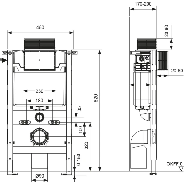 Инсталляция для унитаза Tece TECEspring S300380