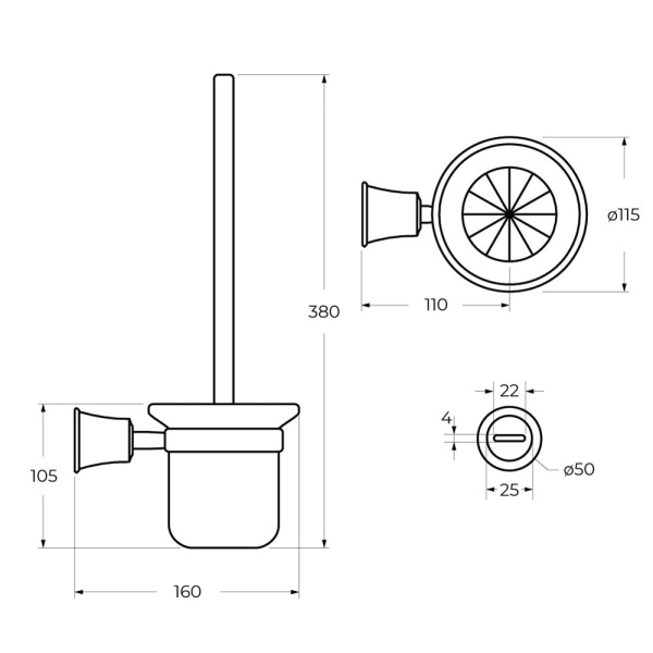 Ершик для туалета Cezares Liberty CZR-F-8990