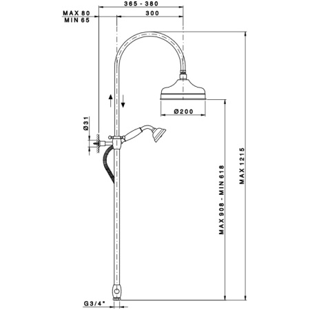 Душевой гарнитур Nicolazzi 5712WS.BZ20
