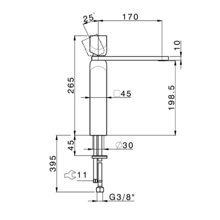 Смеситель для раковины Cisal Hi-Rise RI0035447W золото