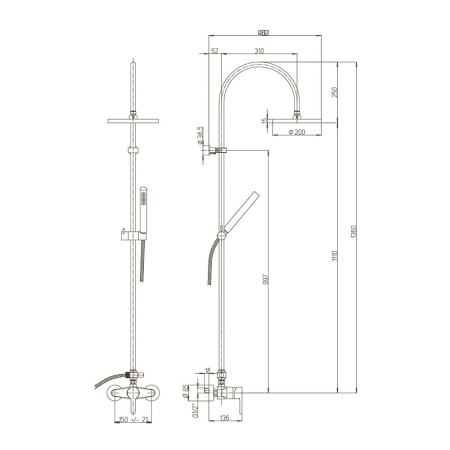 Душевая система Paini 92CR6891P1