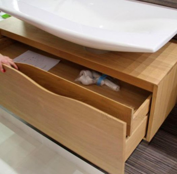 Тумба под раковину 80 см Jacob Delafon Stillness EB2002-P7 натуральный тёмный дуб