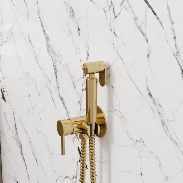 Смеситель для душа с гигиенической лейкой WasserKRAFT A70738 золото