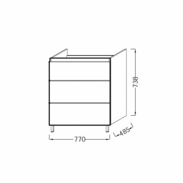 Тумба под раковину 75 см Jacob Delafon Odeon Up EB993-N18 белый блестящий