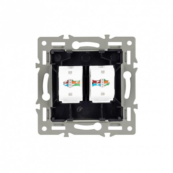 Розетка двойная RJ-12 и Ethernet RJ-45, без рамки Arlight SCT 045337
