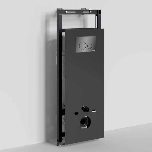 Инсталляция для унитаза WasserKRAFT Salm 27 27TLT.010.ME.BL.PB02 с кнопкой смыва, черный глянец