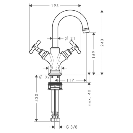 Смеситель для раковины Axor Montreux 16505820 шлифованный никель