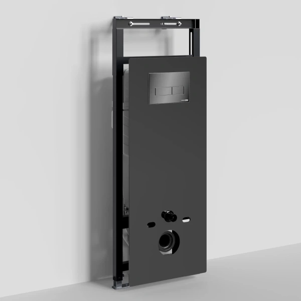 Инсталляция для унитаза WasserKRAFT Salm 27 27TLT.010.ME.BL.PB03 с кнопкой смыва, черный глянец