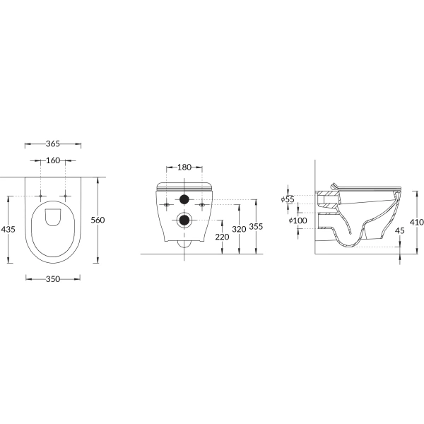 Унитаз подвесной Kerama Marazzi Modula MO.wc.02 безободковый, белый глянец