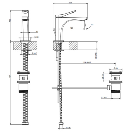 Смеситель для раковины Gessi Rilievo 59001#031
