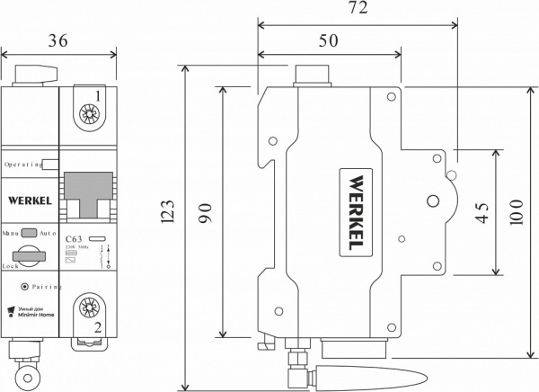 Автоматический выключатель 1P с Wi-Fi Werkel W1001P6301