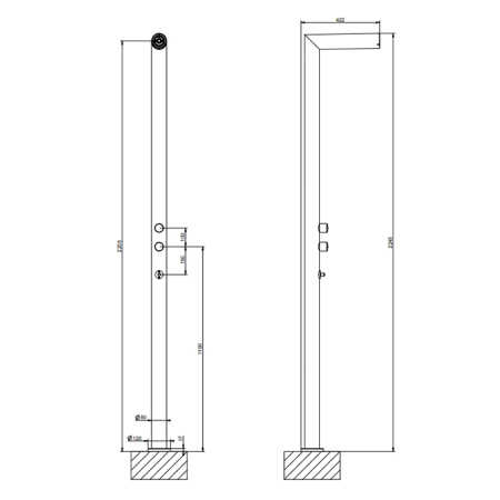 Душевая стойка Gessi Outdoor 63203#239 сталь