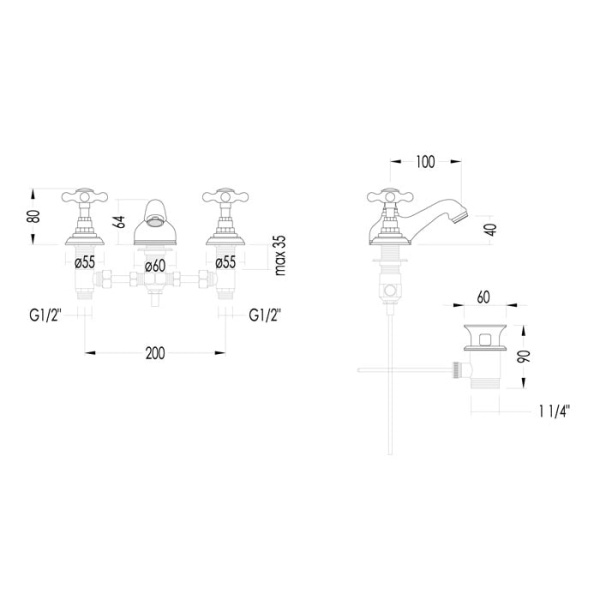 Смеситель для биде Devon&Devon Austin UTAU912CR