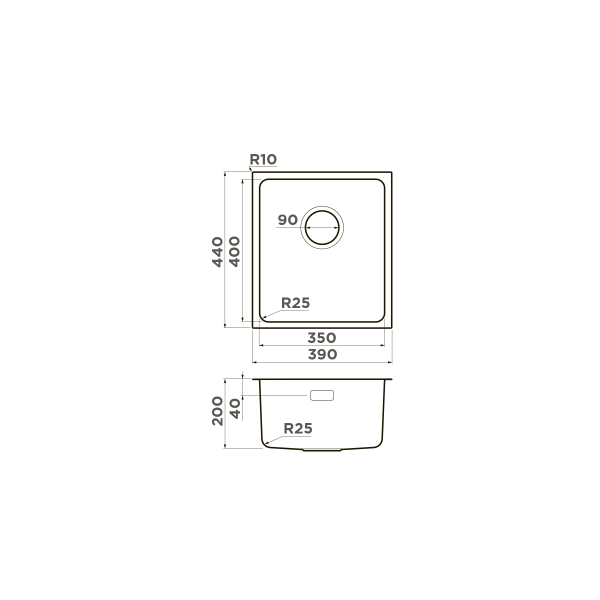 Кухонная мойка Omoikiri Tadzava 39-U/I-GM нержавеющая сталь/вороненая сталь 4993079