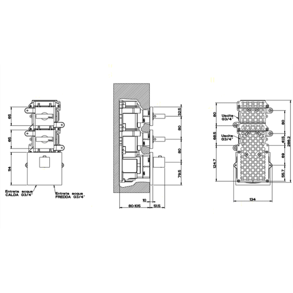 Смеситель для душа Gessi Rettangolo 43214#031