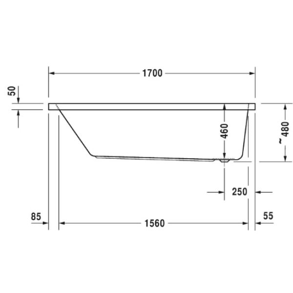 Акриловая ванна 170x75 см Duravit Vero Air 700412000000000