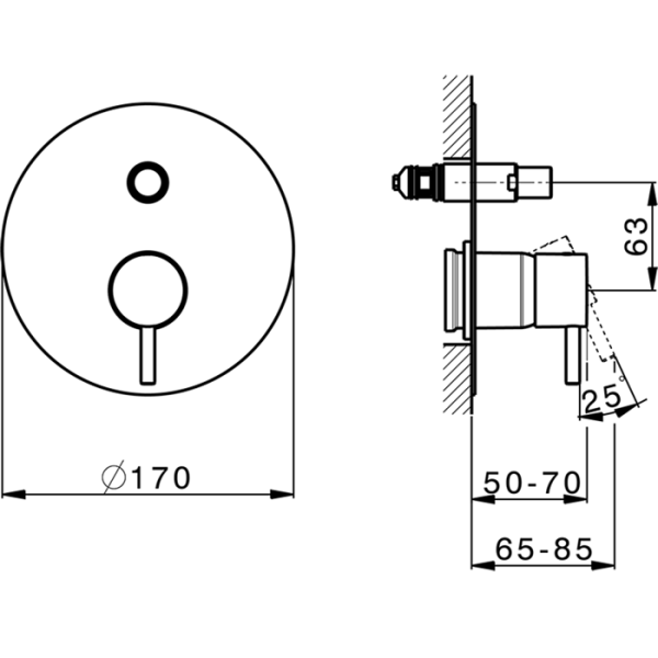 Смеситель для душа Cisal Less New ZA00521004