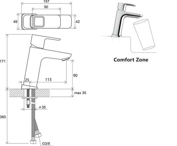 Смеситель для раковины Ravak TD 014.00 X070062