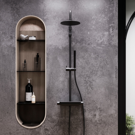 Душевая стойка Damixa Scandinavian Pure 936780300 черная матовая