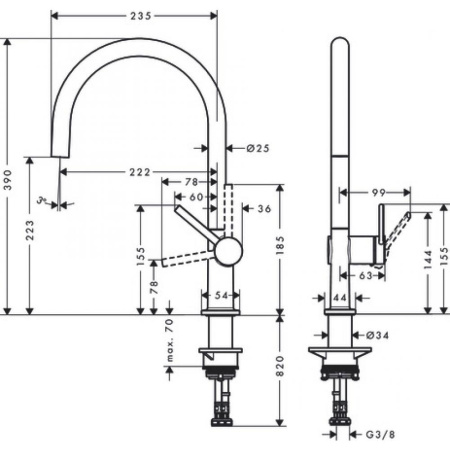 Смеситель для кухни hansgrohe Talis M54 72804670 матовый черный