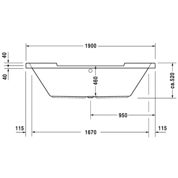 Акриловая ванна 190x90 см Duravit Starck 700011000000000