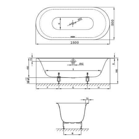 Стальная ванна Bette Lux Oval 180x80 3466-000PLUS