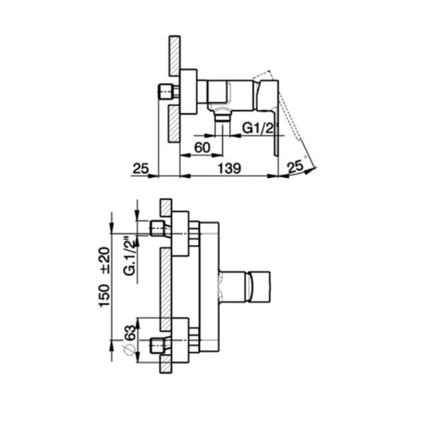 Смеситель для душа Cisal Tender C200044321