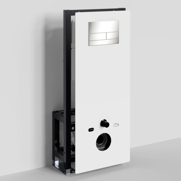 Инсталляция для унитаза WasserKRAFT Glan 66 66TLT.010.ME.WH.BN04 с кнопкой смыва, никель