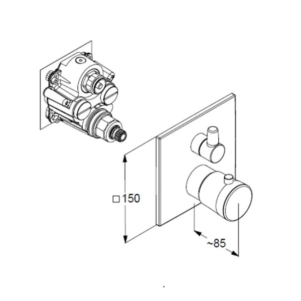 Термостатический смеситель для душа для ванны Kludi Ambienta 538100575