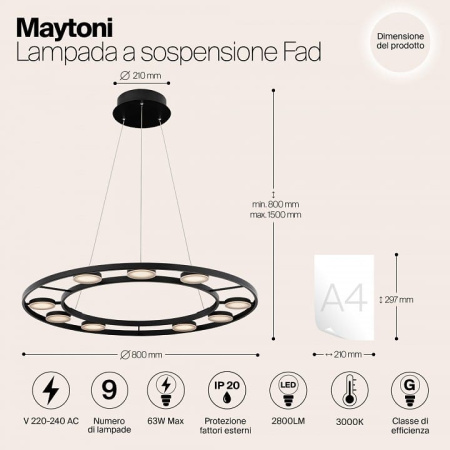 Подвесной светильник Maytoni ФАД MOD070PL-L63B3K