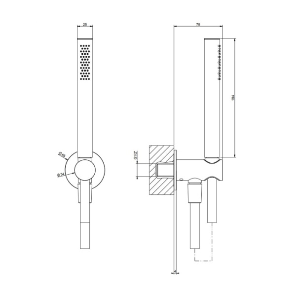 Душевой комплект Gessi 316 54023#299 черный матовый