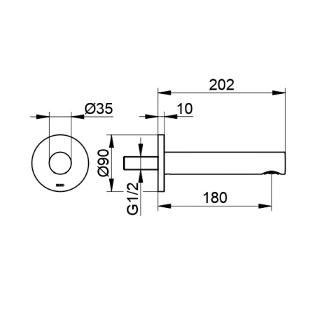 Излив Keuco IXMO 59545370101 черный матовый