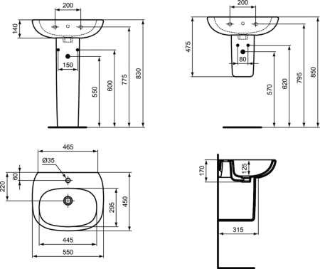 Раковина Ideal Standard Tesi 55 (T351501)