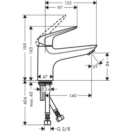 Смеситель для ванны hansgrohe Monotrou Novus 71322000