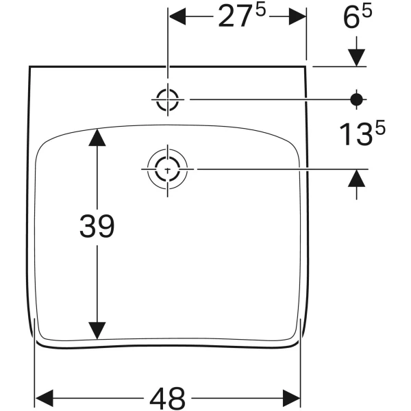 Раковина 55x55 см Geberit Renova Comfort 258557000