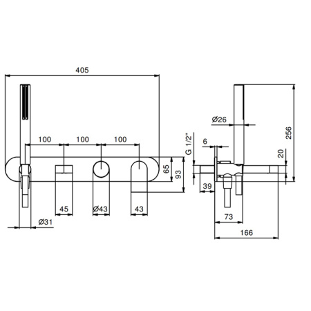 Смеситель для ванны Fantini Mare 51 02 V020B