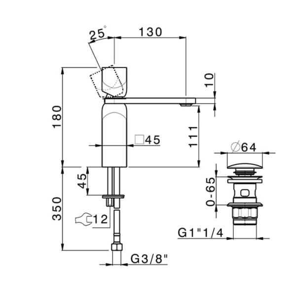 Смеситель для раковины Cisal Hi-Rise RI00049421