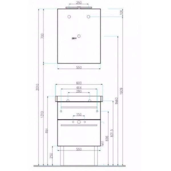 Зеркальный шкаф с подсветкой Villeroy&Boch 2DAY2 A43810E4 (кат A438F1E4) белый глянец