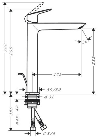Смеситель для раковины hansgrohe Logis Fine 240 71257000 хром