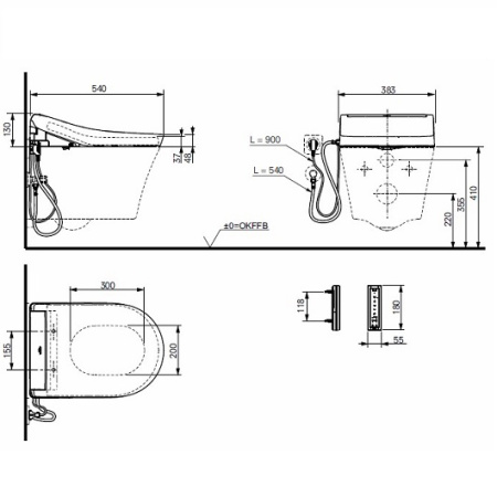 Крышка-биде для унитаза TOTO Washlet RG Lite TCF34120GEU