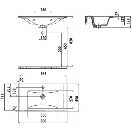 Раковина 80x45 см Creavit Su SU080-00CB00E-0000