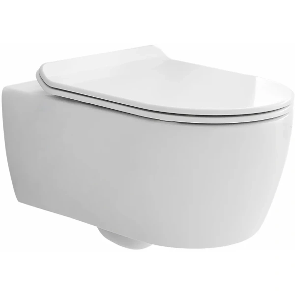 Унитаз подвесной SSWW CT2039V безободковый, с сиденьем микролифт, белый