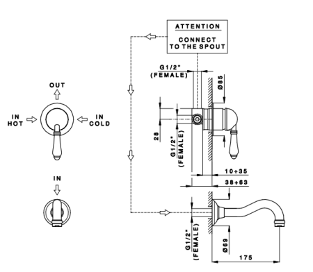 Смеситель для раковины Nicolazzi Monocomando 3478CR76 Хром