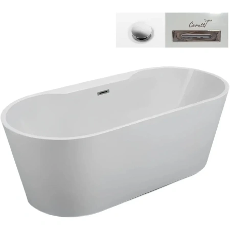 Акриловая ванна Ceruttispa Martigiano CT7766 170x80 см, отдельностоящая, белый