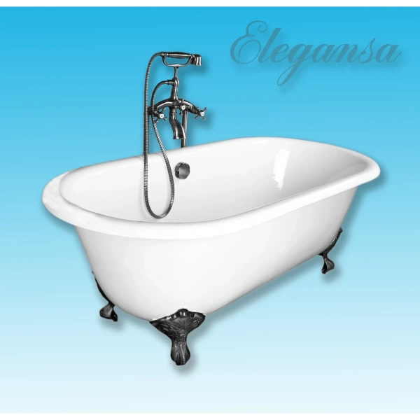 Ванна чугунная Elegansa Gretta Chrome Н0000361 167,6x76,5 см, отдельностоящая, белый