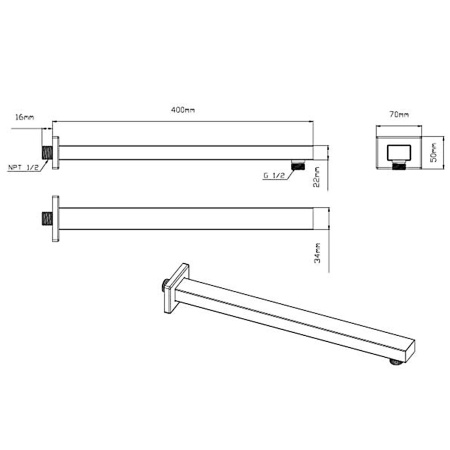 Верхний душ Vincea VSHD-41CMB матовый черный