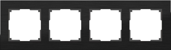 Рамка на 4 поста Werkel Aluminium (черный алюминий) W0041708