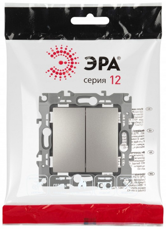 Переключатель двухклавишный без рамки Эра Эра 12 12-1112-16