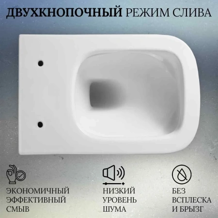 Унитаз подвесной Oliveeka YJ2303 безободковый, с сиденьем микролифт, белый